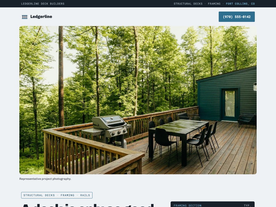 Deck design — Ledgerline Deck Builders