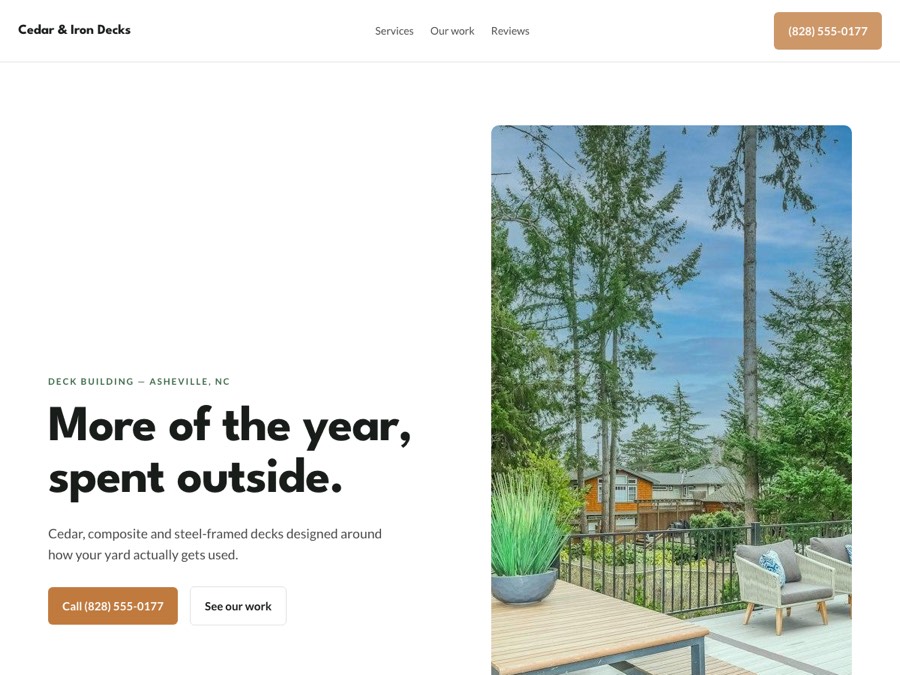 Deck design — Cedar & Iron Decks